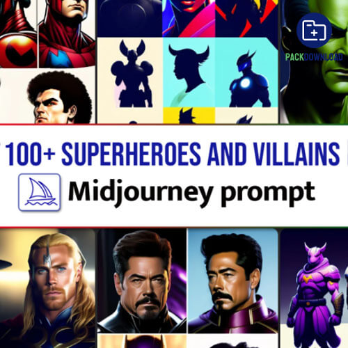 100 Superheroes And Villains Midjourney Prompt
