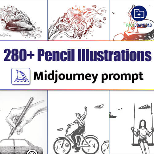 280 Pencil Illustrations Midjourney Prompts