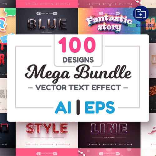 Bundle 100 Vector Text Effects