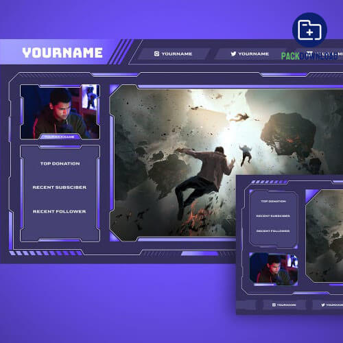 Digital Stream Overlay Template Social Media