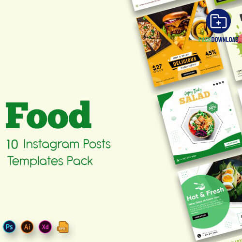 Food Social Media Posts Instagram Templates