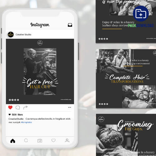 Salon Barbershop Instagram Post Template
