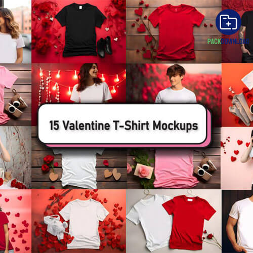 Valentines Day T Shirt Mockup Bundle